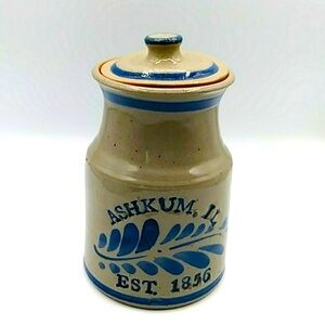 Ashkum, IL. Pottery Salt Crock
